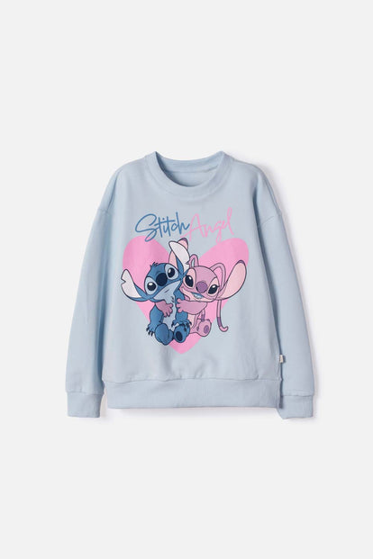 BUZO DE STITCH CERRADO AZUL PARA NIÑA
