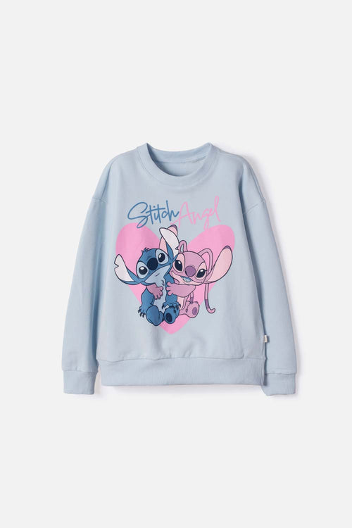 BUZO DE STITCH CERRADO AZUL PARA NIÑA