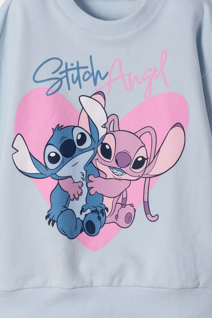 BUZO DE STITCH CERRADO AZUL PARA NIÑA