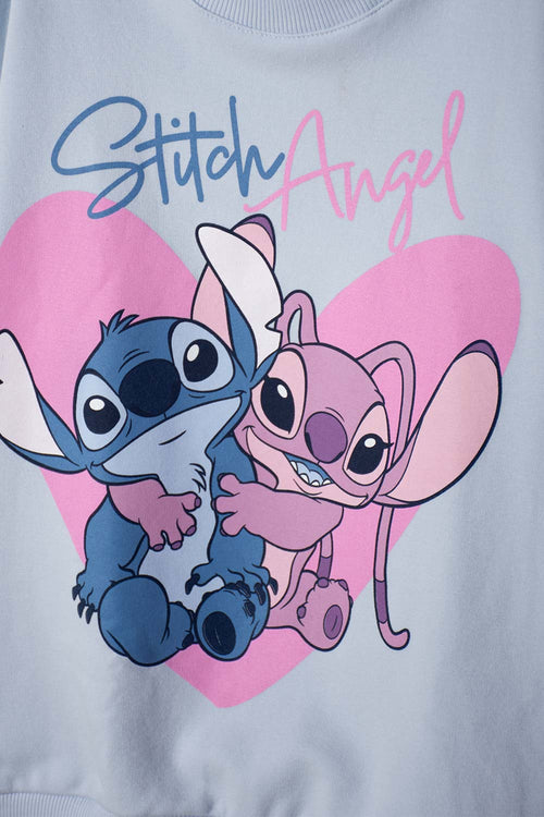 BUZO DE STITCH CERRADO AZUL PARA NIÑA
