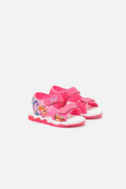SANDALIAS CON LUCES DE PAW PATROL ROSADO PARA NIÑA