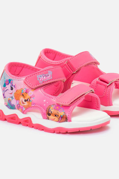 SANDALIAS CON LUCES DE PAW PATROL ROSADO PARA NIÑA
