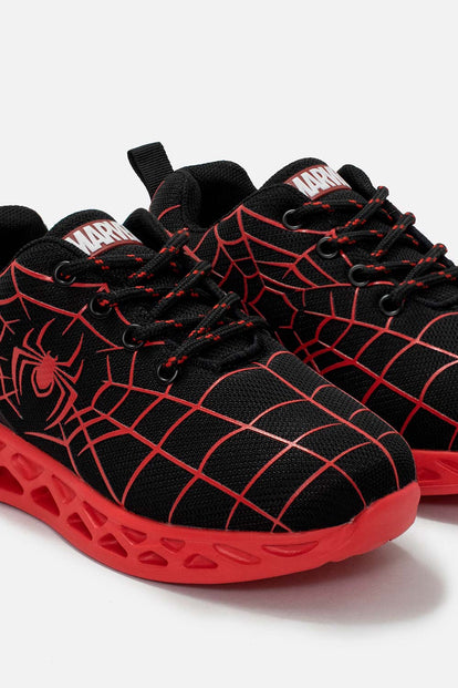 TENIS DE SPIDERMAN NEGROS Y ROJOS PARA NIÑO