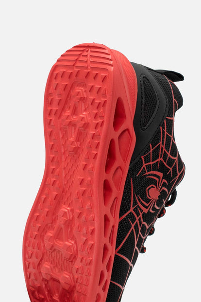 TENIS DE SPIDERMAN NEGROS Y ROJOS PARA NIÑO