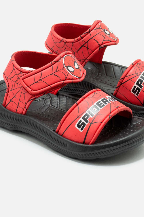 SANDALIA DE SPIDER-MAN ROJO Y NEGRO PARA NIÑO
